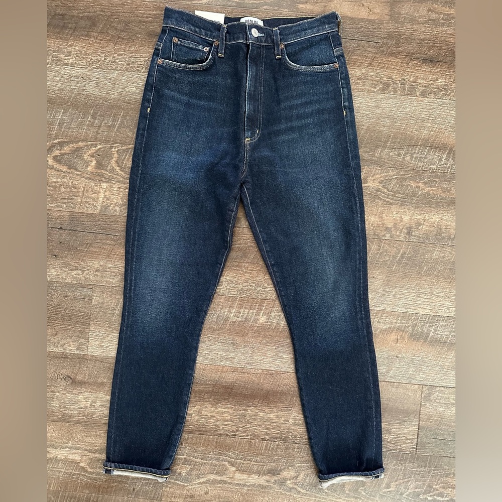 AGOLDE Dark Blue Straight Leg Jeans